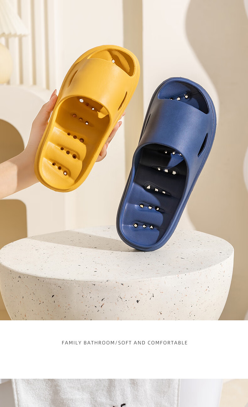 LURAD Men's Bathroom Slippers Indoor Shower Non-Slip Quick-Dry Couple Home Bath Water-Draining Grey Size 40-41 9