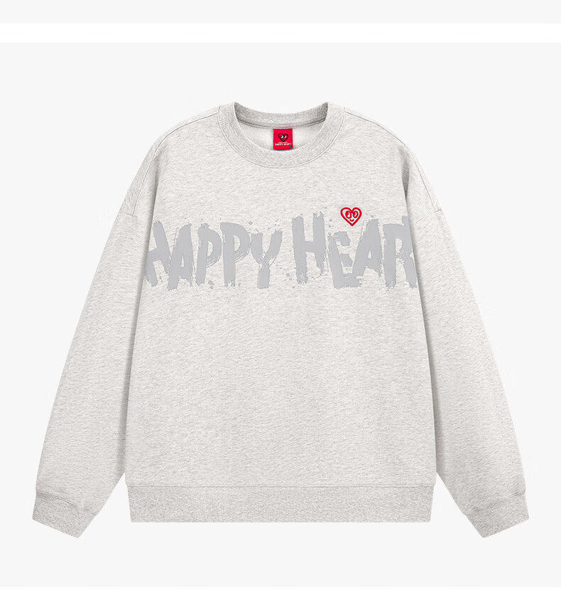 Charles Peach Heart American Style Pure Cotton Embroidered Sweatshirt Men Crew Neck Spring Autumn New Pullover Long Sleeve Top Black S 9