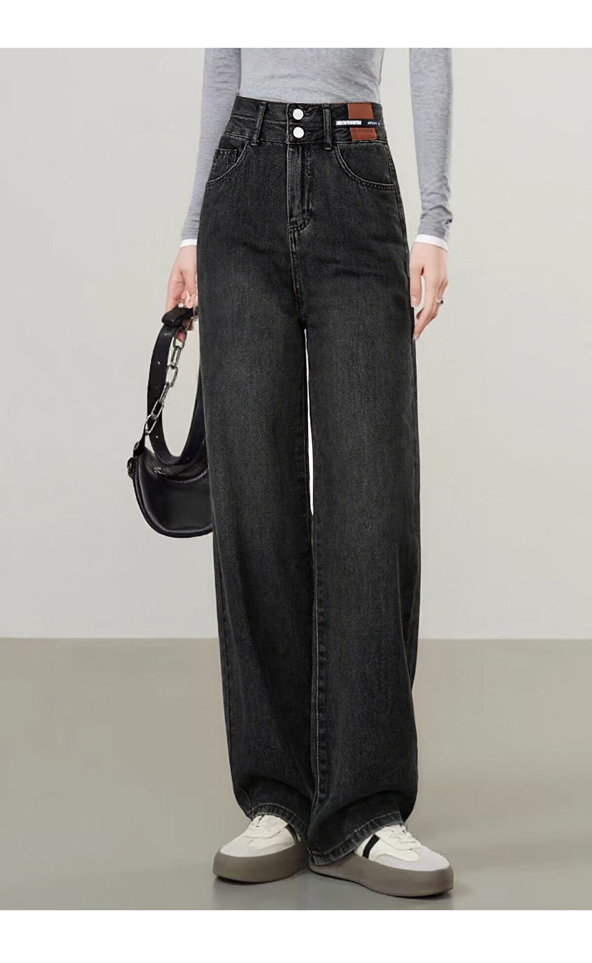 She Enjoy Women's High-Waist Slim Wide-Leg Fashion Draped Straight-Leg Pants T51N079 8