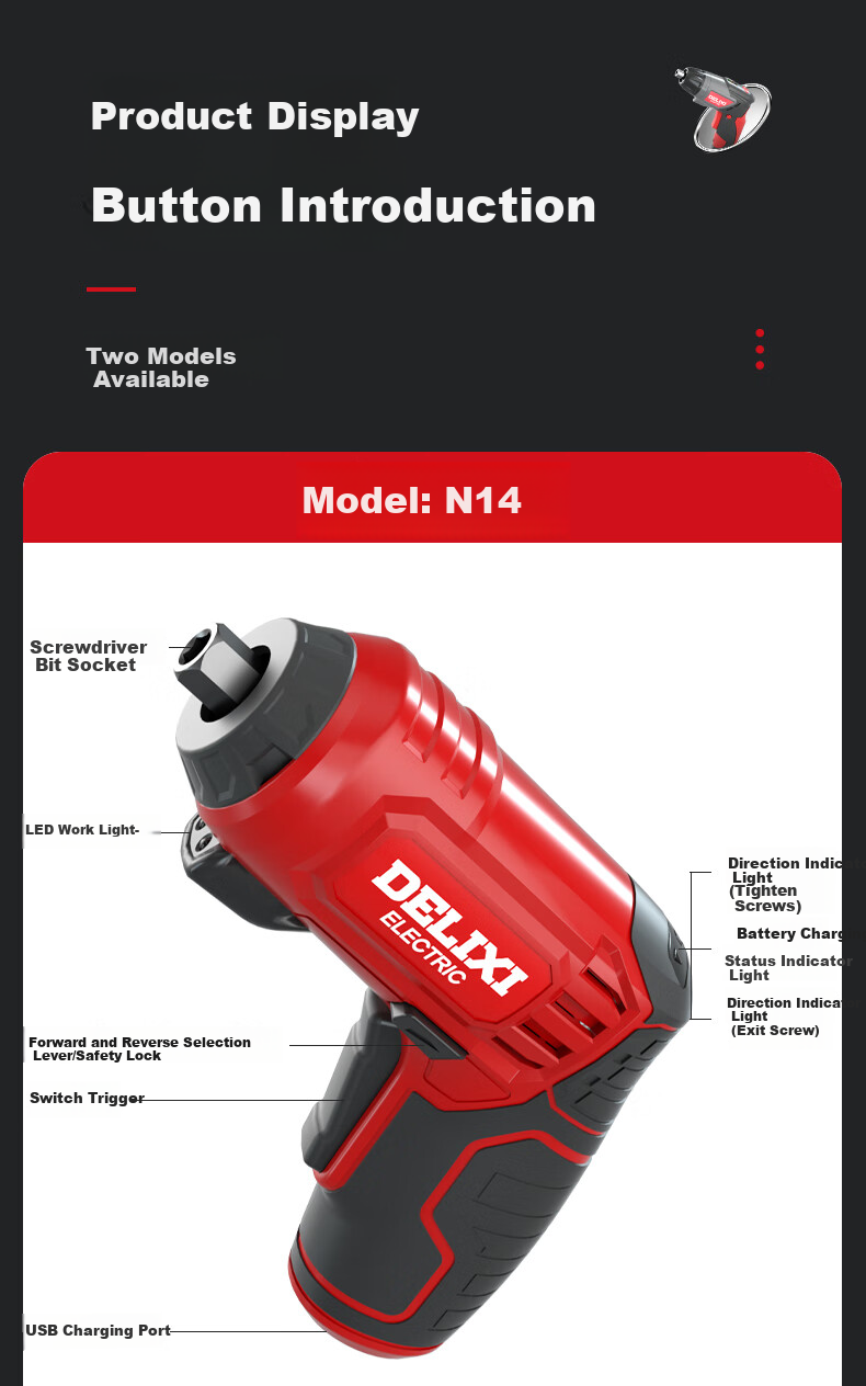 Delixi Electric Cordless Mini Screwdriver 3.6V Foldable Rechargeable Lithium Battery Electric Screwdriver for Home Use 17
