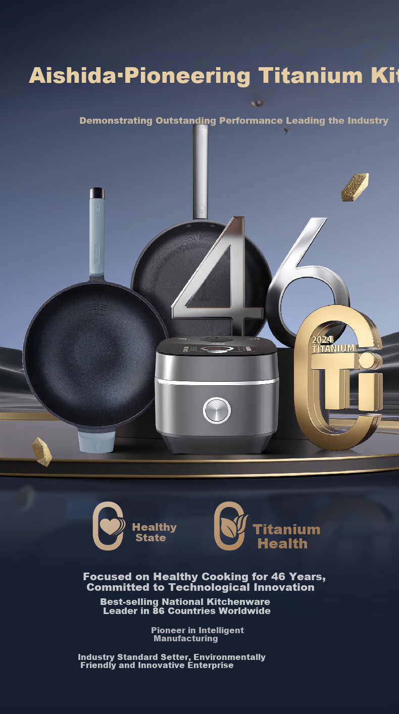 ASD Non-Stick Frying Pan with Blue Diamond Titanium Coating, Magic Stone Non-Stick, Smokeless, 28CM, Compatible with Induction Cookers, F5Q 1