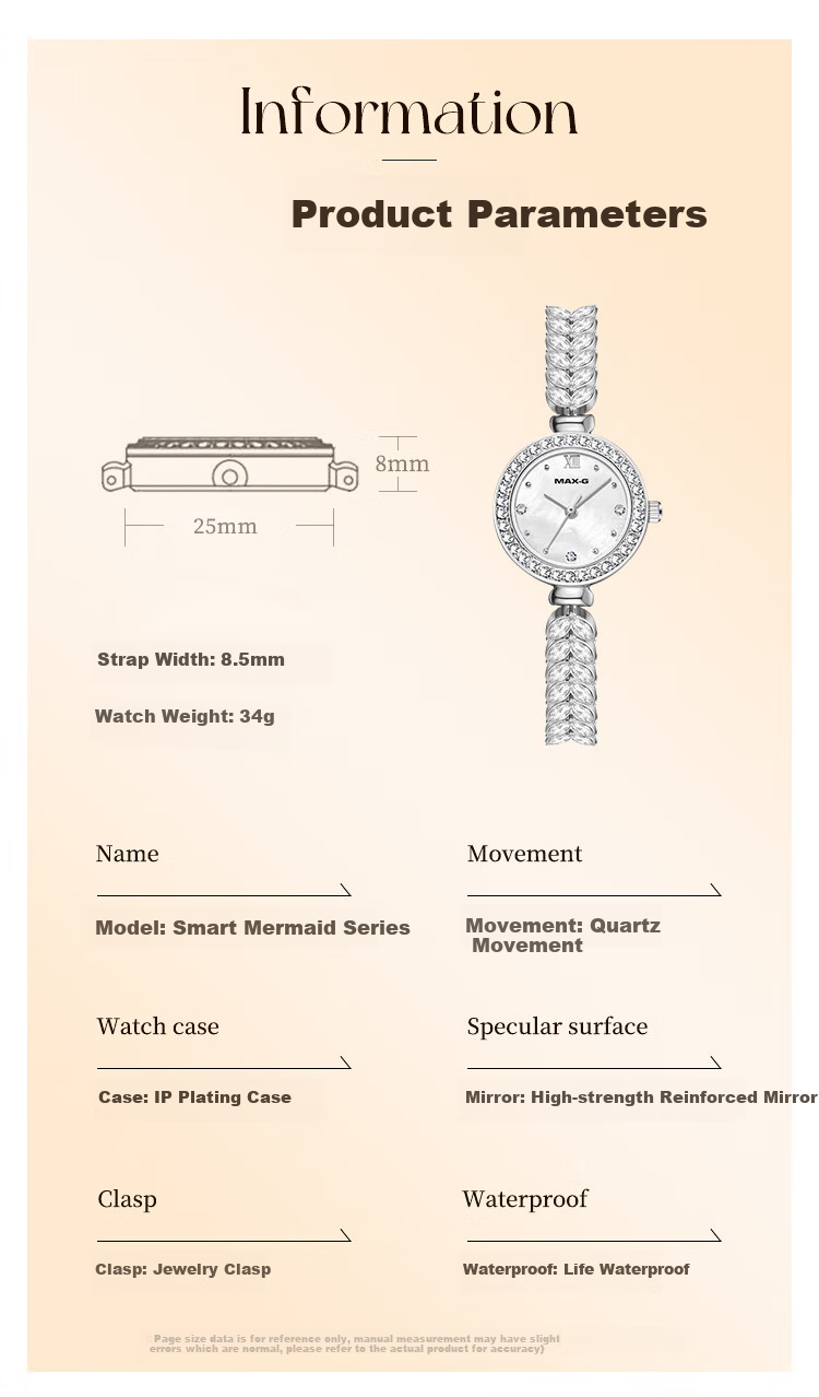 MAX-G Mermaid Watch for Women, Light Luxury Small Dial, Anniversary Gift for Girlfriend Or Wife, Birthday Present for Best Friend 6