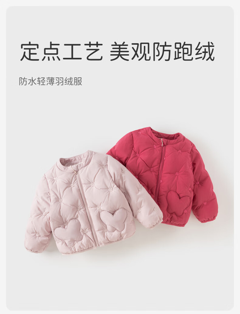 DAVE & BELLA Kids Down Jacket Girls Antibacterial Fleece Waterproof Winter Coat 1