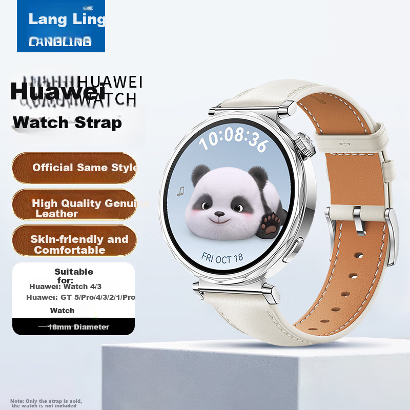 LANGLING Leather Watch Strap Compatible with Huawei Watch GT5 Pro, Original Style for GT4/GT5/GT3/GT2 Women's Models, Soft And Comfortable Strap for Honor 42/41mm Watch Face Universal Fit