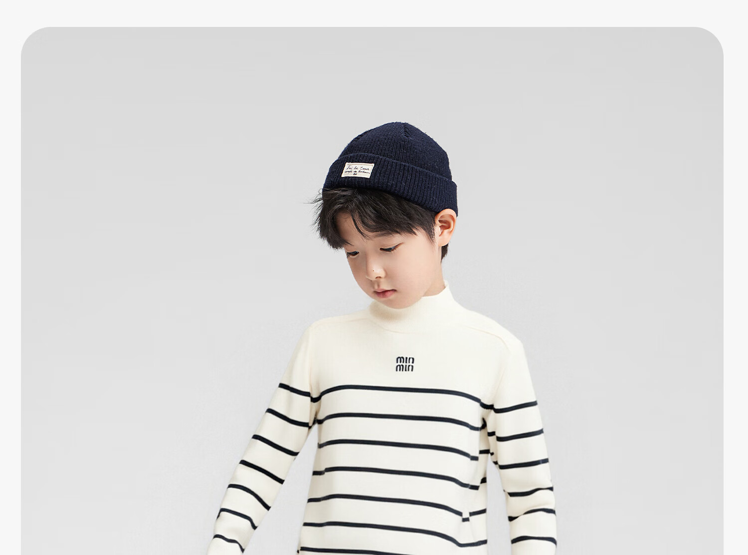 Zuo Xi Boys' Base Layer Sweater Big Kids Autumn Winter 2025 New Children's Half Turtleneck Knitwear Boys Gray 150cm 34