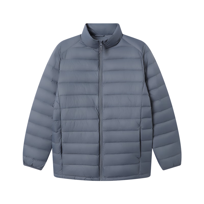 JD Original [Air Zero Pressure Bone Down] Lightweight down Jacket for Men, Winter Coat, 90% Duck Down, Stand Collar, Light Mist Blue, Size L