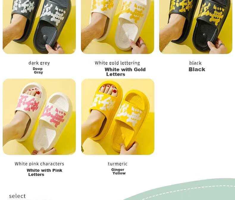 Huameijianbu Infinite Good Luck Couple Indoor And Outdoor Slippers, Lightweight Comfortable Sandals HM90651, White And Pink, Size 35-36 15