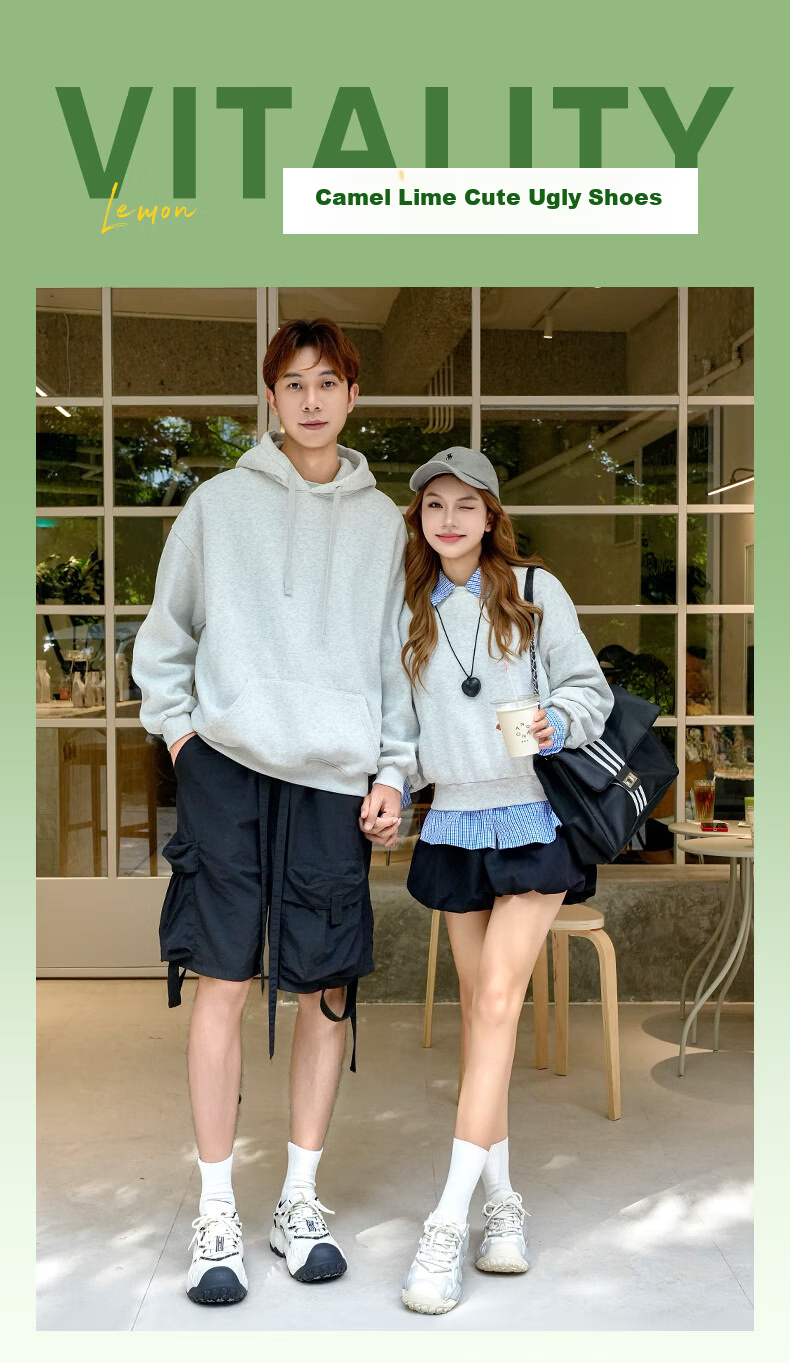 CAMEL [Dilireba's Same Style] Neng Meng Chou Meng Women's Sneakers Casual Sports Shoes L25A202062 Beige/gray 38 3