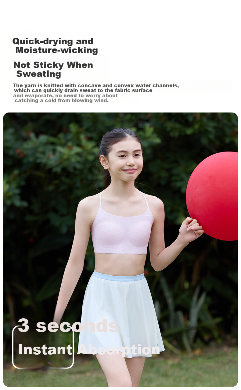 Like UU Thin Strap Bra for Female Students in Middle And High School, Puberty Underwear, Girls' Bra, Lightweight And Breathable Camisole 10