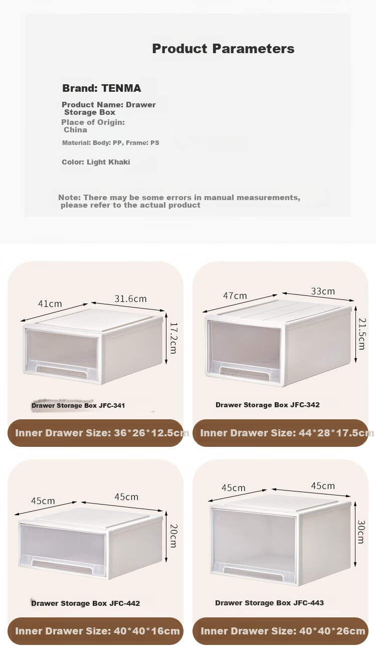 TENMA Underwear And Miscellaneous Drawer Storage Box, 11.5 Liters, Transparent Visible Drawer Box, Plastic Storage Container 2