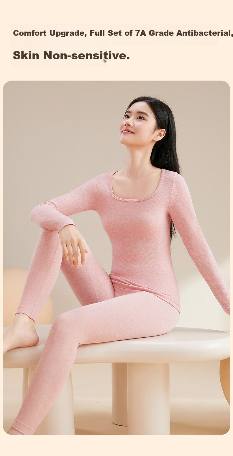 FENTENGCARE Women's Thermal Underwear, Antibacterial, Slimming, Butt-Lifting, Tummy Control, Square Neckline Base Layer Autumn Top And Pants, Gift for Wome 8
