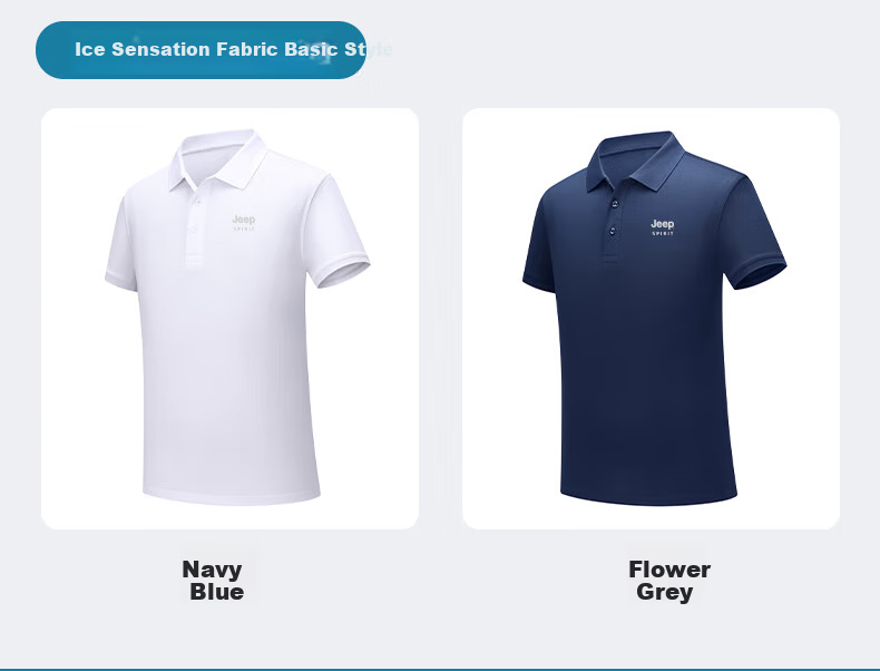 JEEP SPIRIT Polo Shirt for Men, Ice Silk Short-Sleeve T-Shirt, Summer Business Casual Wear for Young And Middle-Aged Fathers, Work Uniform Top for Men, Size L 3