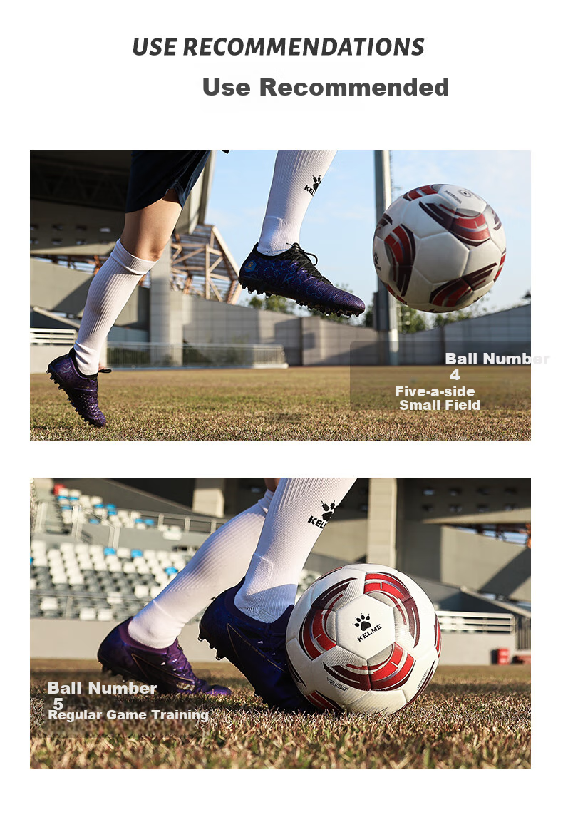 KELME Hot-Melt Soccer Training Match Children's Size 4 Ball, Asian Cup VORTEXAC Wind Fire Wheel, White And Red Size 4 13