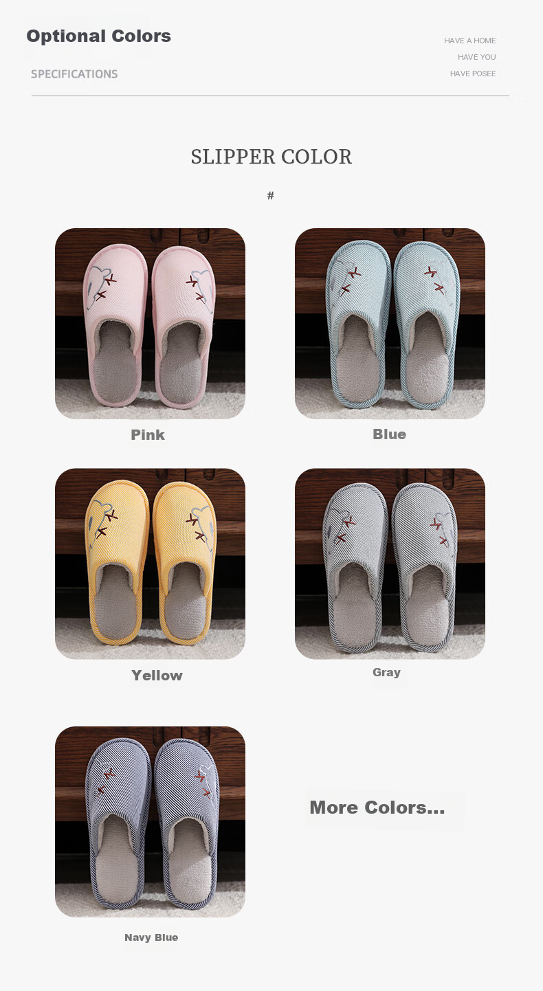 GUOLUOFEI Spring And Summer All-Season Slippers for Men, Indoor Home Use Women's Slippers, Navy Blue, Size 40-41 3