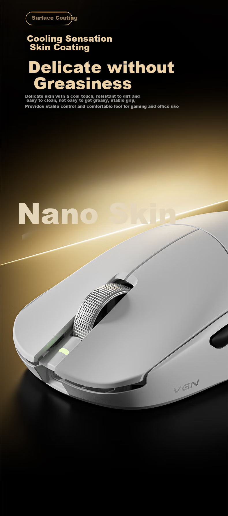 VGN Dragonfly F2 Lightweight Wireless Mouse for Gaming, Office Work, All-Purpose Mouse, PAW3950 Tri-Mode Connection, Ergonomic Design, Dragonfly F2 Ultra+, Pink 15