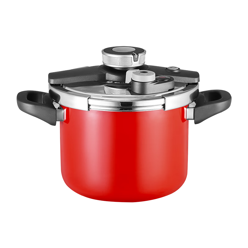 JD Jingzao Lucky Enamel Pressure Cooker 6.5L Gas and Induction Cooker Compatible Explosion-Proof Double Handle 22cm