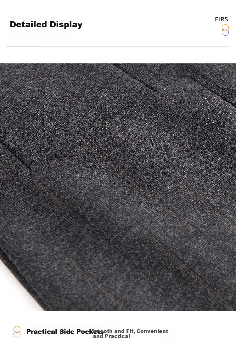 FIRS [Brushed Thickened] Men's Suit Jacket for Autumn And Winter, Business Casual Commute Formal Wear, Notch Lapel, Huasha Craft Single-Breasted Blazer 6