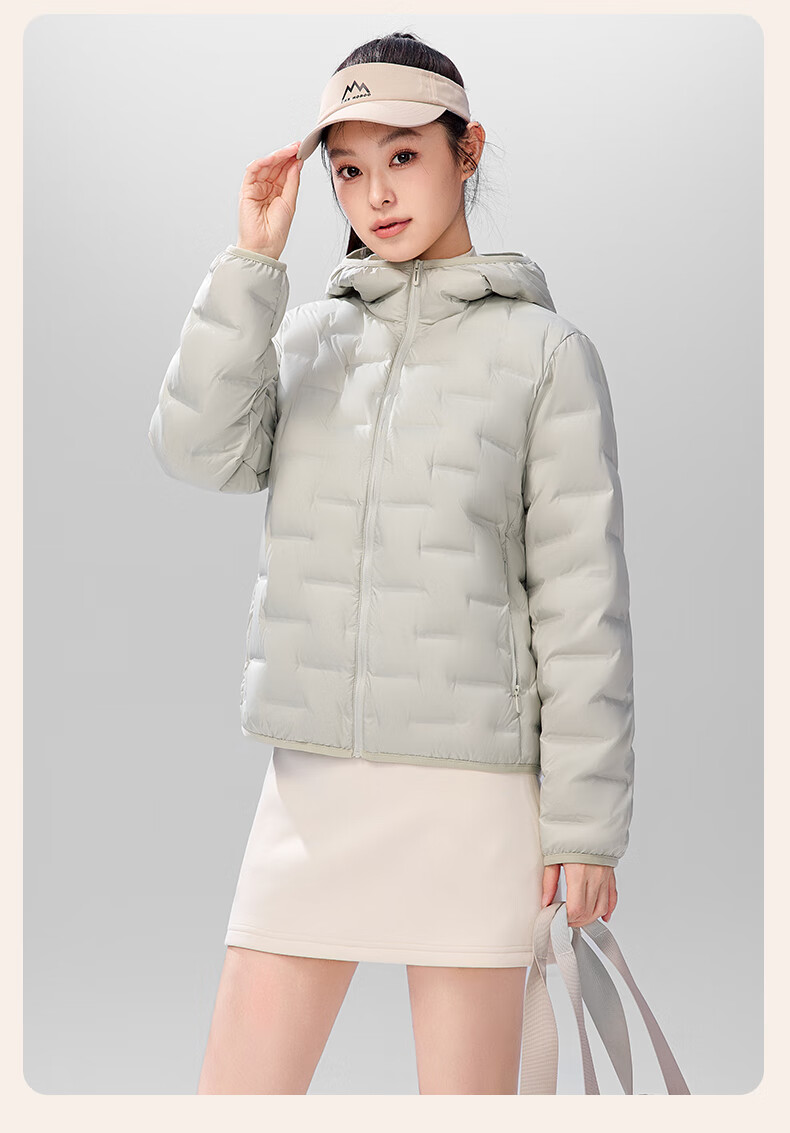 SNOWFLYING Women's Short Down Jacket 2025 Winter Korean Slim Fit Lightweight 90% Down Coat Cream Light Beige XL 19