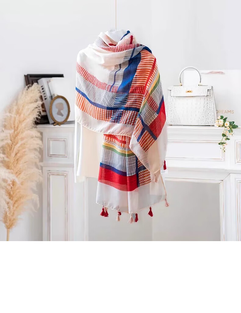 Jian Cai Premium Printed Silk Scarf for Women 2026 New Shawl Travel Sun Protection Gauze Scarf Ethnic Style Frog Button Wrap Beach Outerwear 13