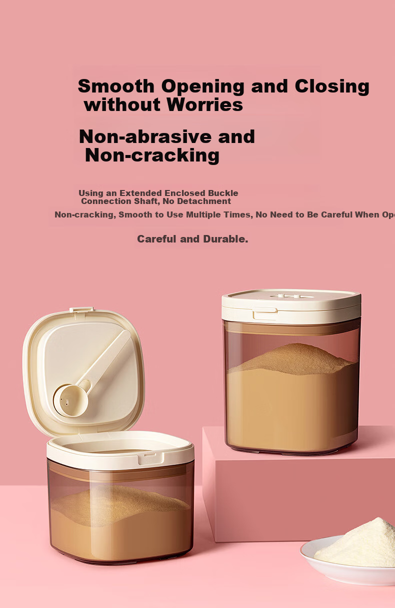 ANKOU Milk Powder Container, Baby Formula Canister, Sealed Jar, Portable Rice Cereal Box, Light-Proof Complementary Food Container with Magnetic Suction And Flat Scraper, 1200ML 11