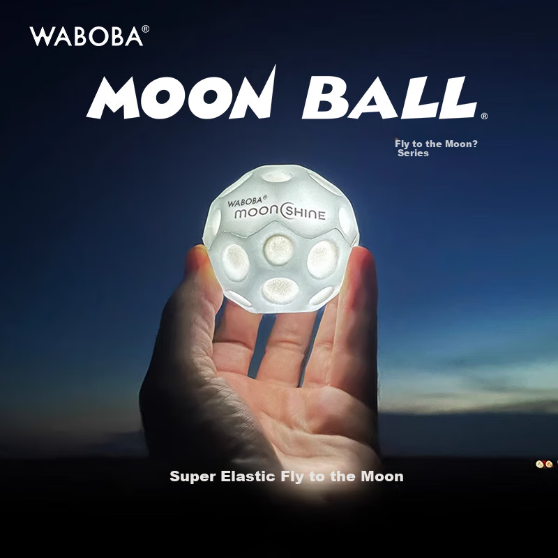 Мяч WABOBA Moon Ball, светящийся, эластичный, для активных игр на улице, 88.9