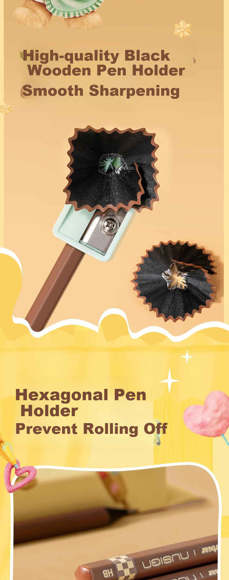 NUSIGN Sunlight Light-Grain Hexagonal Pencil, Black Wood, for Students' Exams, Sketching, Drawing, Writing Practice, 10 Pieces NS749-2B [Best-Selling Product], A High-End Brand Under Deli 4
