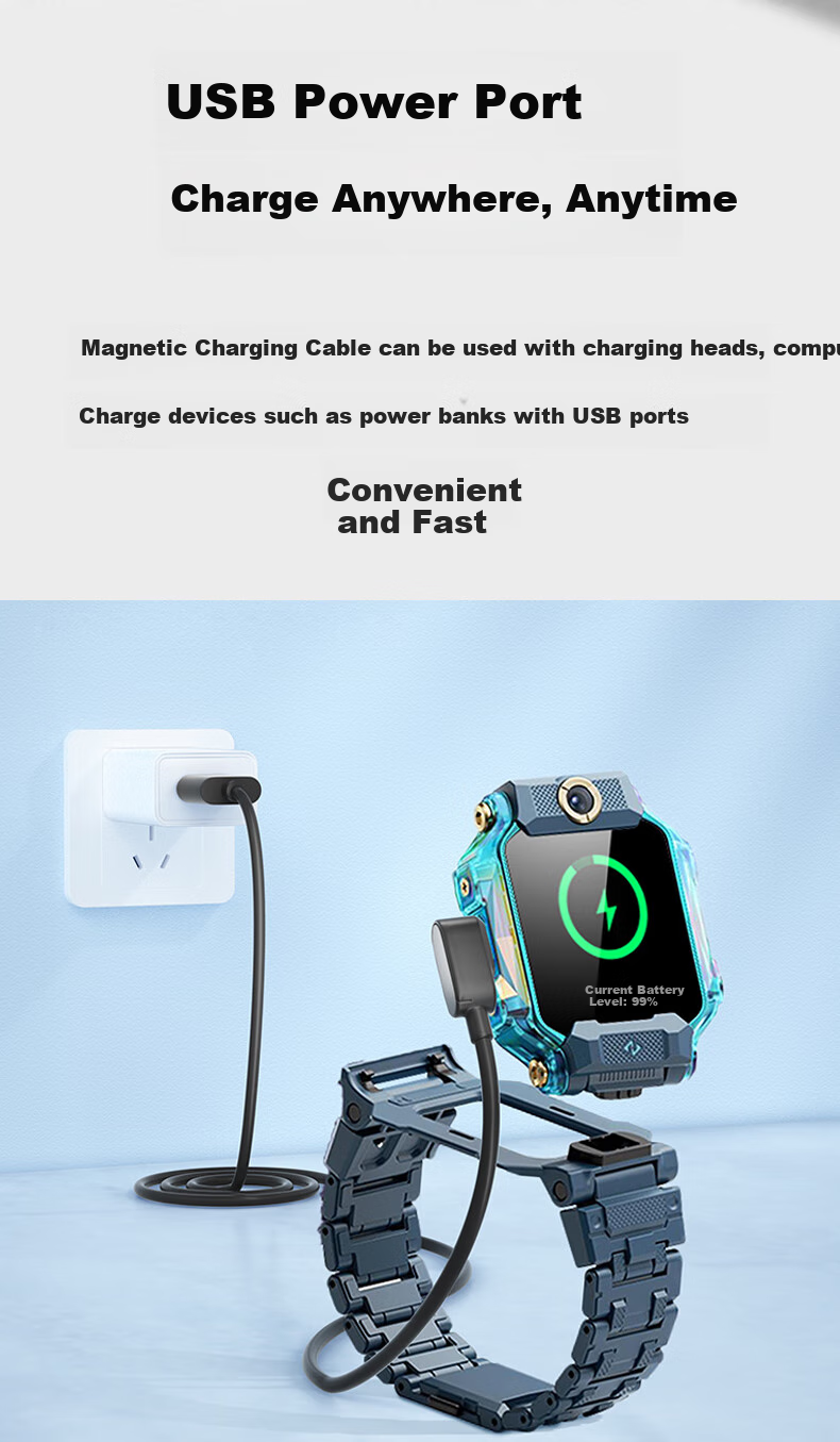 Masentek Compatible Charging Cable for Xiaotiancai Children's Smartwatch Z9/Z10/Youth Edition Z8/8A/7/7A/7S/6A/6S/D3125QY Universal Fast Charger Base with Magnetic Attachment 6
