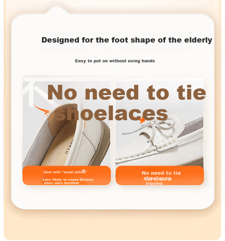 Zulijian Elderly Women's Shoes, Summer 2026, Breathable Low-Cut Flats, Mom Shoes, Ladies Casual Leather Shoes, 8692K Beige, Size 41 7