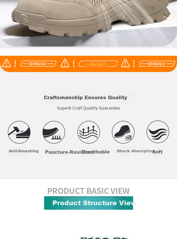 Dinggu Safety Shoes for Men, All-Season Construction Site Anti-Odor Electrician Insulated Steel Toe Anti-Smashing Anti-Puncture F506huiW44 3