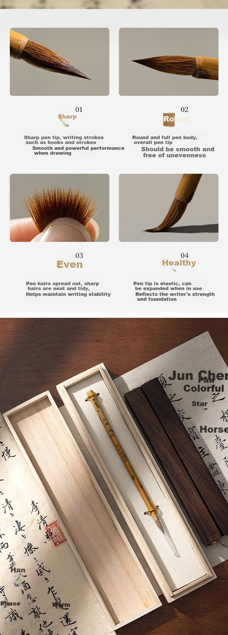 Moqingyan Li Xiaoping Handmade Wolf Hair Small Regular Script Brush Gift Box Four Treasures of The Study Professional Creation Master's Personal Craft Zhike MY180 Holiday Birthday Gift 5