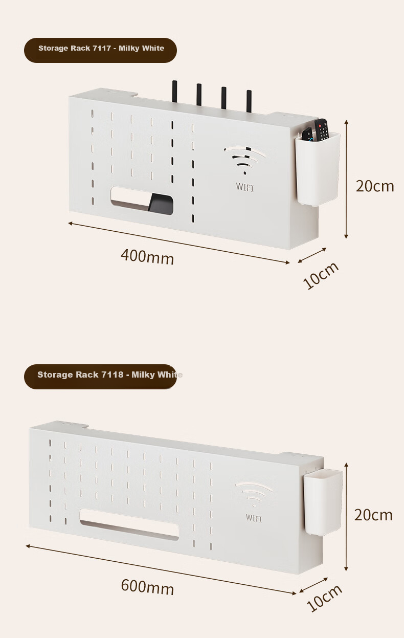 WOJIA Router Mounting Bracket, No Drilling Required, Wall-Mounted Set-Top Box Holder, Fixed Power Strip Socket Cover, Wall-Mounted WiFi Storage Rack 13