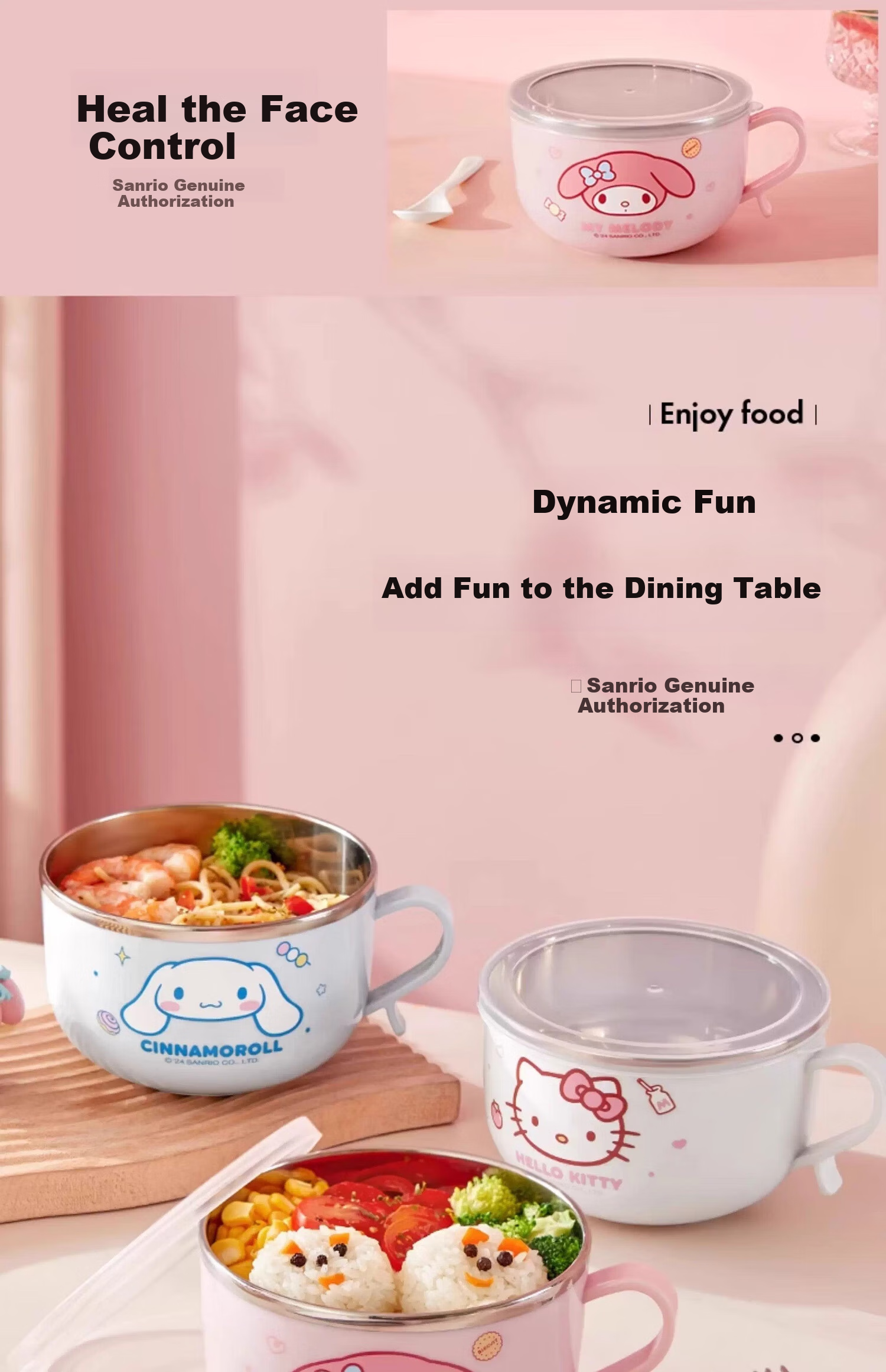 MANCHAOJIA Meleti 1400ml Stainless Steel Bowl with Lid, Heat-Resistant Handle Soup Bowl for Students, Tableware Set with Chopsticks And Spoon Included 1
