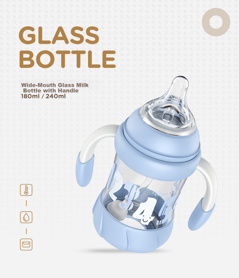 Rikang Straw Bottle, 6 Months+, with Gravity Ball Wide-Mouth Bottle, PPSU with Handle, 240ml, Blue N1063-1 3