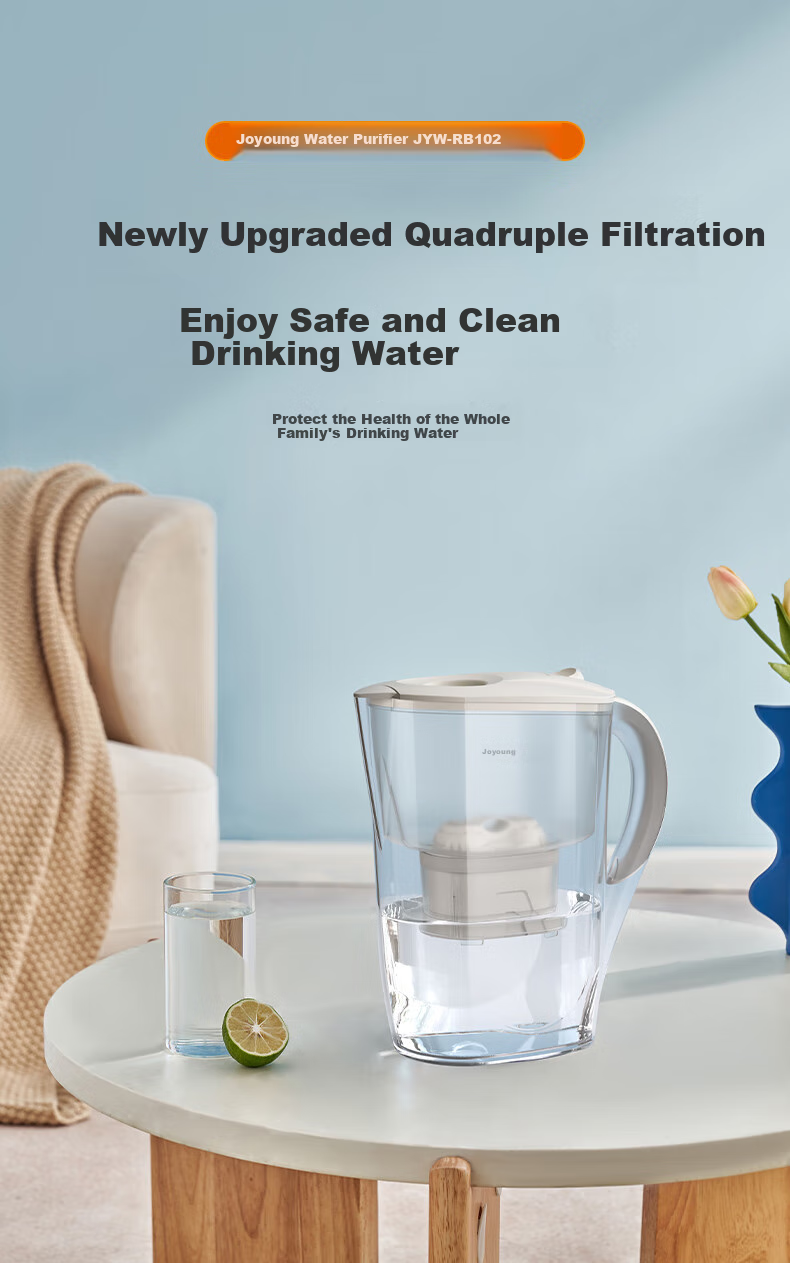 Joyoung Home Water Filter Pitcher Ocean Series 1 Pitcher 1 Cartridge Almond White 3.2L Water Purifier Pitcher RB102 1