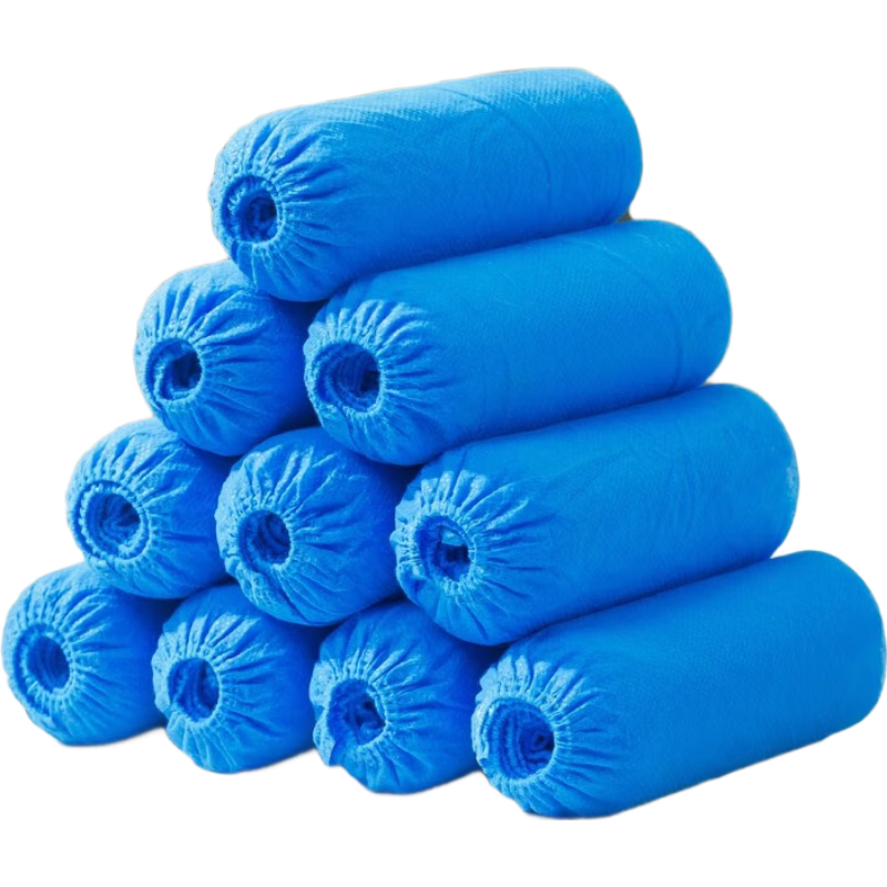 BAIGE Non-Woven Shoe Covers Disposable Breathable Dustproof Anti-Slip Foot Covers for Sample Rooms, Machine Rooms, and Home Use [Standard 300G] Blue 100pcs