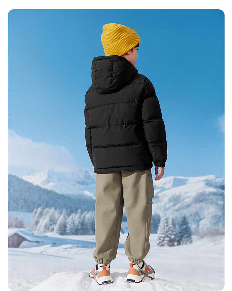 BALABALA Kids Down Jacket Boys Girls 2025 New Winter Outdoor Windproof Warm Coat Trendy Outerwear 4
