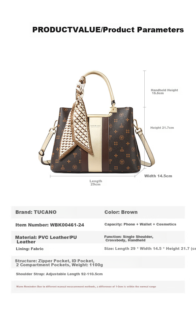 TUCANO Women's Handbag, 2026 New Style Bag, Lightweight Luxury Kelly Bag, Ladies' Shoulder Crossbody Bag, Birthday And 520 Gift 11