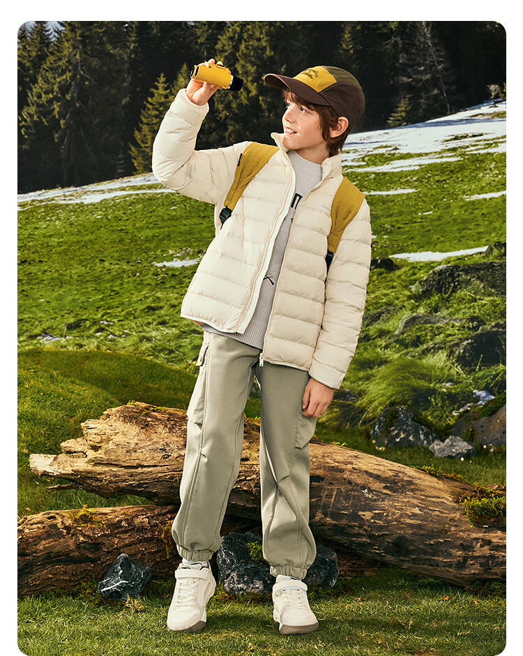 Balabala Kids Lightweight Ribbed Down Jacket Boys Girls 2053 Winter Three-Proof Coat [Mall Version] 5