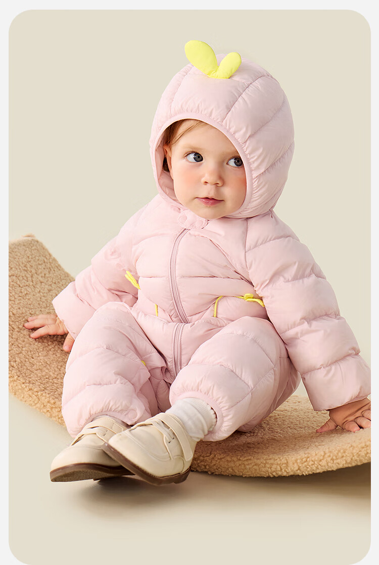 Minibala Bala Waterproof Baby Down Jumpsuit Winter Unisex Toddler Outdoor Warm Down Romper Crawling Suit 10