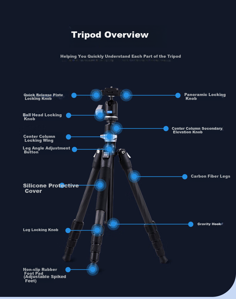 Benro XA229CH0S Xiaoyi Small Carbon Fiber Reverse Folding Compact Travel Photography Mirrorless DSLR Tripod, Adjustable Monopod, Ball Head Tripod 15