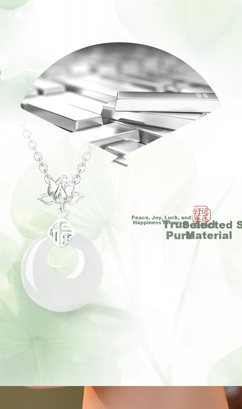 ALLOVE Lotus Peace Buckle Necklace for Women, 925 Silver Pendant Collarbone Chain, Birthday Gift for Girlfriend Or Wife 7