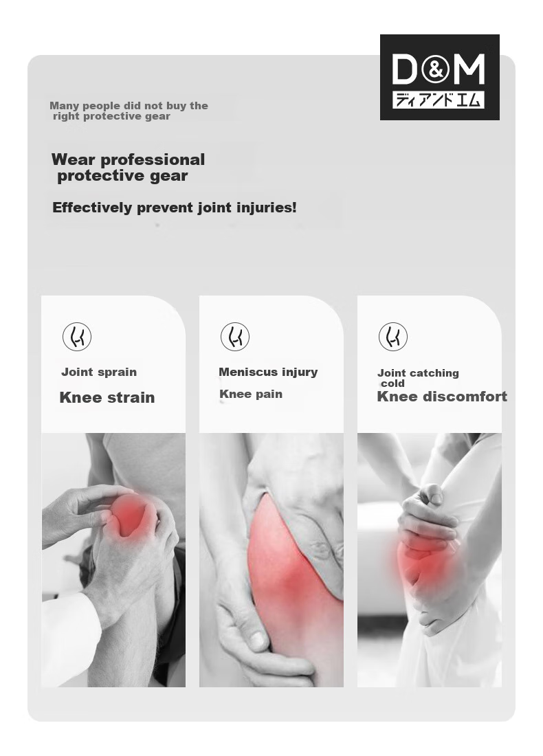 D&M Professional Volleyball Knee Pad, 6-Segment Padded Protective Guard, Anti-Collision and Anti-Fall, Goalkeeper, Black, Single Piece 2