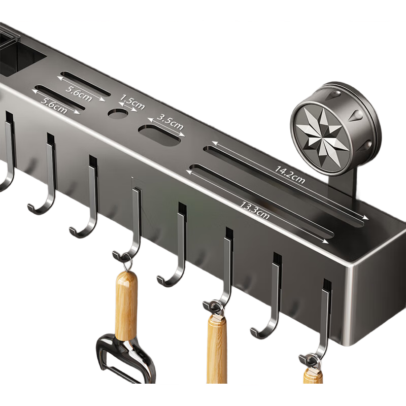MUYA Suction Cup Stainless Steel Knife Rack 2025 New Multifunctional Kitchen Knife and Chopsticks Holder Integrated Storage Rack