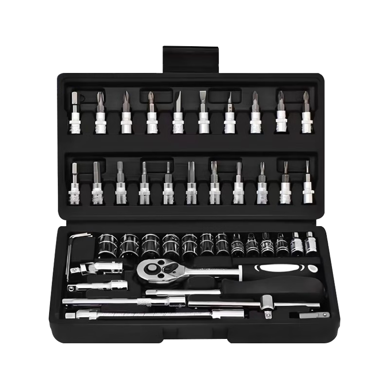 No.1 Factory 46-Piece Car Mini Ratchet Repair Tool Set Socket Combination Wrench Auto Repair Toolbox