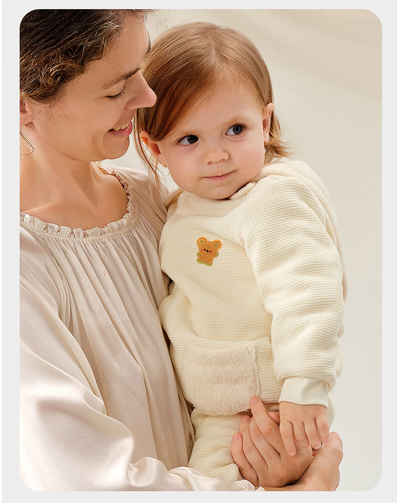 Babycare Children's Camellia Padded One-Piece Winter Thickened Outerwear Warm Romper Cream Rabbit 80cm 21