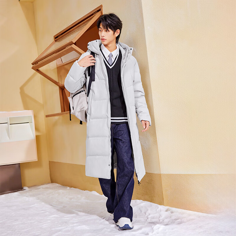 361° Long Down Jacket Unisex Winter New Three-Proof Warm Hooded Sports Casual Coat 632544301-1