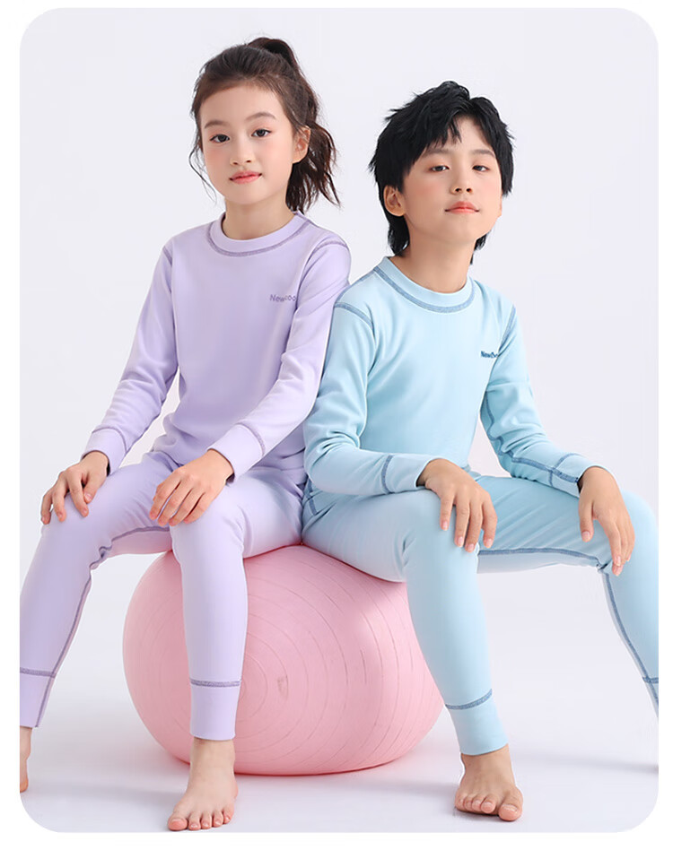 Hodo Children's Thermal Underwear Set Velvet Autumn Long Johns Purple Size 150 1