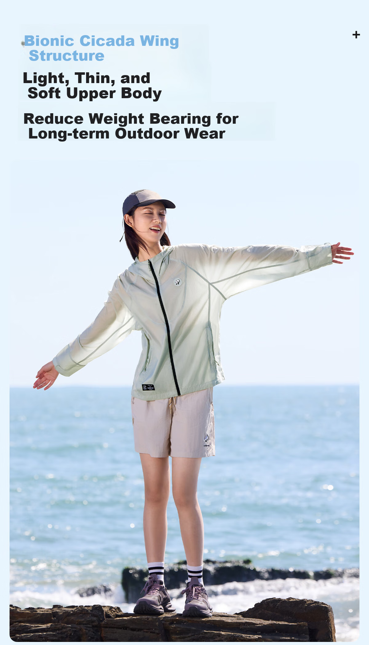 Xiongmao Luotuo Series Sun Protection Clothing, Cool And Breathable, UV Protection UPF100+, Sunscreen for Men And Women, Oak Gray, S 10