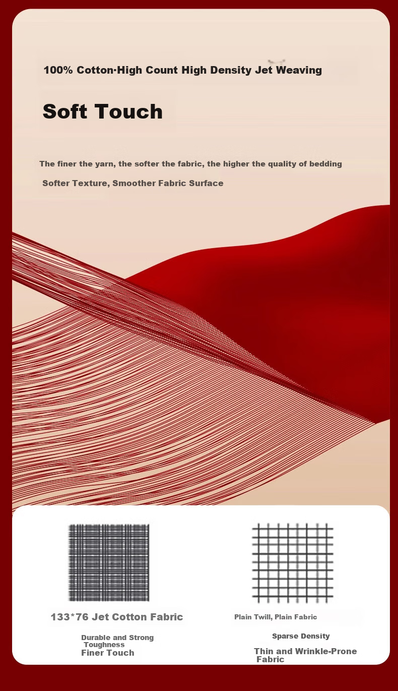Huangchaojiasi Wedding Pure Cotton Bedding Set, Embroidered Wedding Bedding, Pure Cotton New Home Red Duvet Cover And Bed Sheet for 1.8/2.0 Meter Bed, "A Hundred Years of Happiness" 8