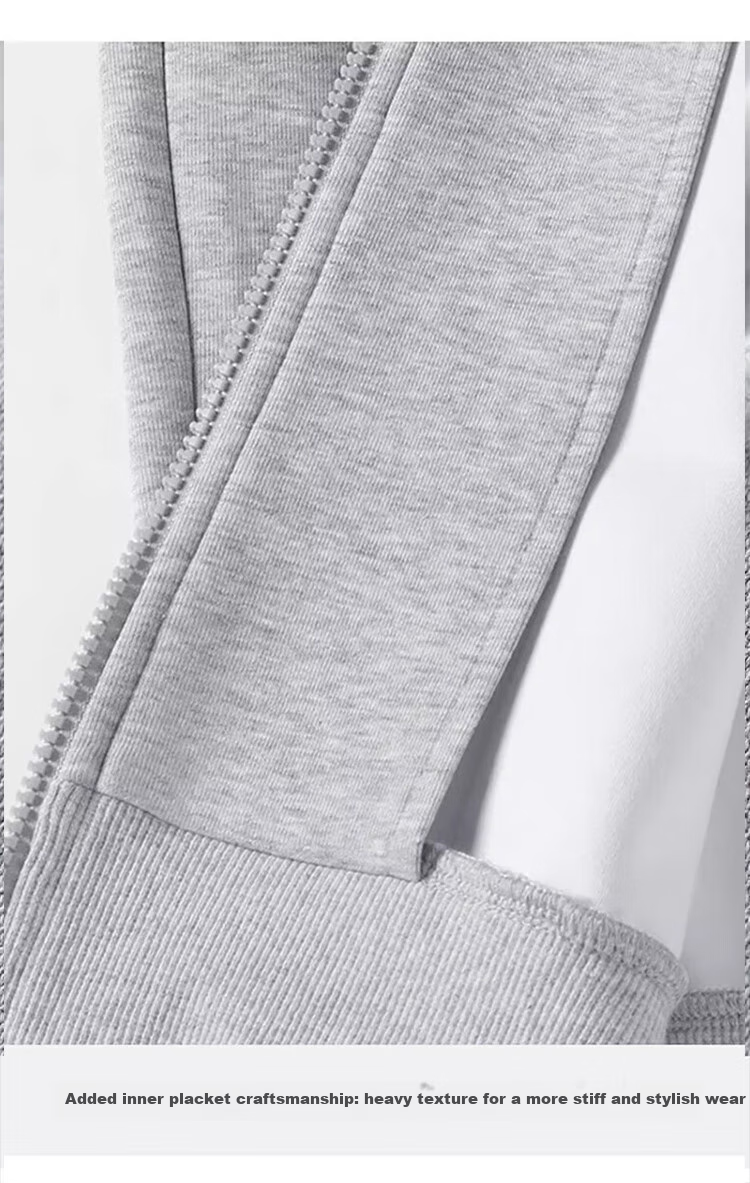 GLM Hoodie Jacket for Men, Spring And Autumn Season, Loose Casual Knitted Cardigan, Sports Jacket, Gray, XL 23